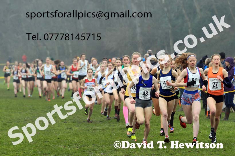 Womens Under-17s 2023 Northern Cross Country Champs., Witton Park, Blackburn. Photo: David T. Hewitson/Sports for All Pics